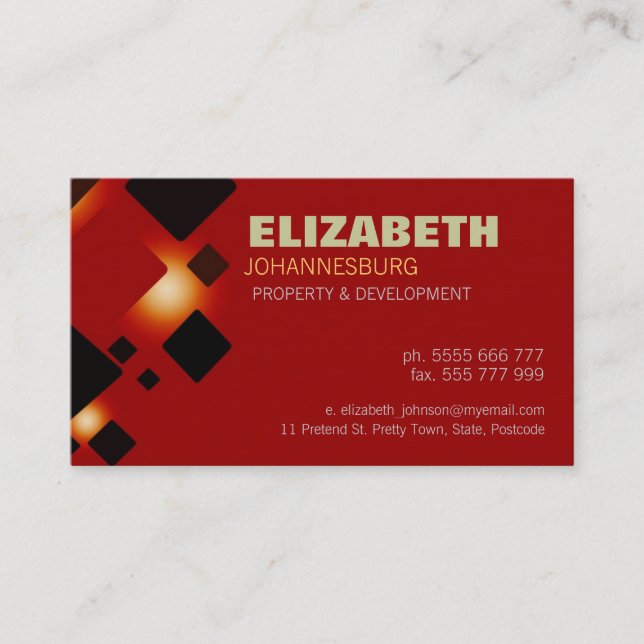 Affärskortet RUST Retro Box Visitkort (Framsida)