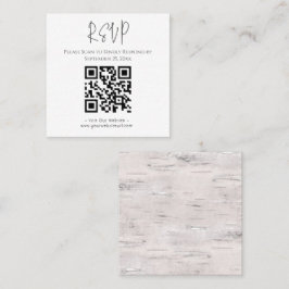 Affärskortet Rustic Birch Wood Bröllop Square Fyrkantigt Visitkort