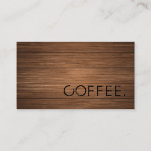 Affärskortet Rustic Brown Wooden Loyalty Coffee Visitkort