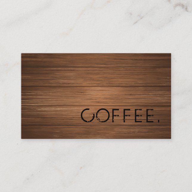 Affärskortet Rustic Brown Wooden Loyalty Coffee Visitkort (Framsida)
