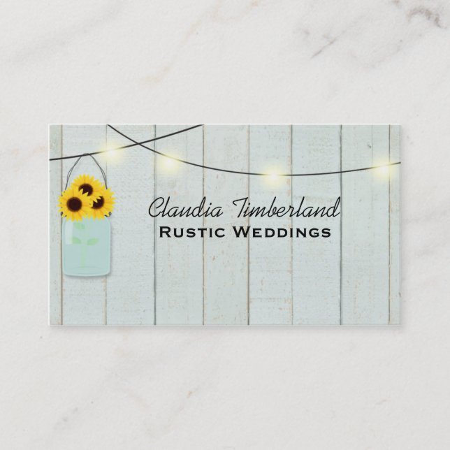 Affärskortet Rustic Mason Burk Bröllopsfixaren Visitkort (Framsida)
