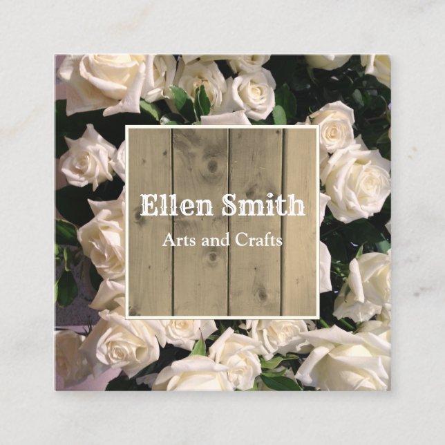 Affärskortet Rustic Ro Blommigt Design Fyrkantigt Visitkort (Framsida)