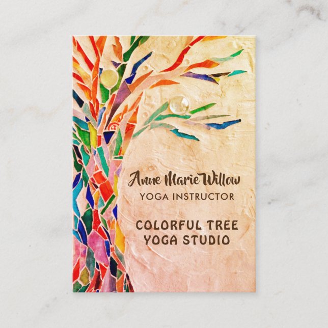 Affärskortet Rustic Träd Yoga Studio  Visitkort (Framsida)