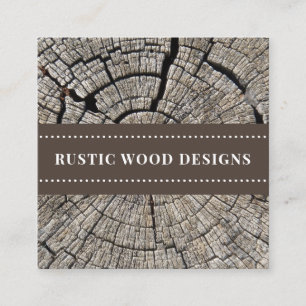 Affärskortet Rustic Wood Grain Woodworking Square Fyrkantigt Visitkort