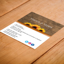 Affärskortet Rustic Wood & Sunblommor Maker