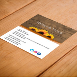 Affärskortet Rustic Wood & Sunblommor Maker Visitkort