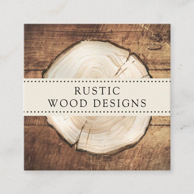 Affärskortet Rustic Woodworkers Carpenter Wood Fyrkantigt Visitkort (Framsida)