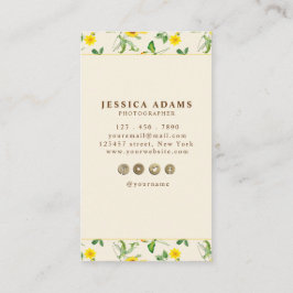 Affärskortet Rustik Gult Solrosfärgsfärg Visitkort