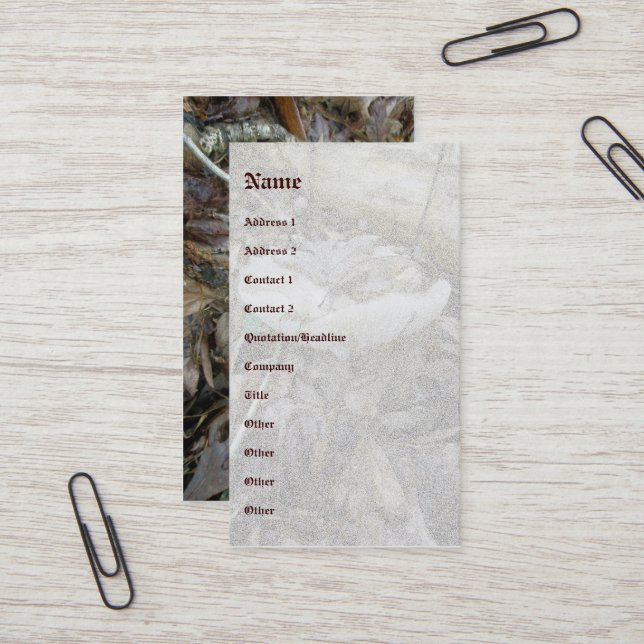 Affärskortet Samordningsobjekt för vita svampar Visitkort (Fram/Back In Situ)
