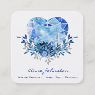 Affärskortet Sapphire Heart Square Fyrkantigt Visitkort