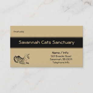Affärskortet Savannah Cat / Anpassa Visitkort