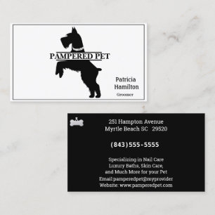 Affärskortet Schnauzer Pet Groomer/ Vet Visitkort