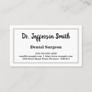 Affärskortet Script Namn Dentist Visitkort