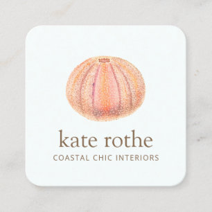 Affärskortet Sea Urchin Beachy Coastal Theme Fyrkantigt Visitkort
