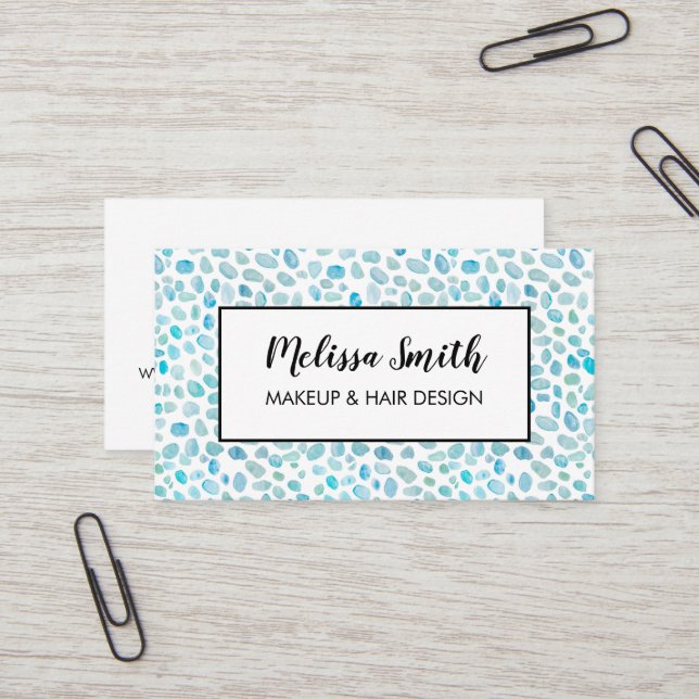 Affärskortet Seaglass Makeup Artist Hair Salon Visitkort (Fram/Back In Situ)