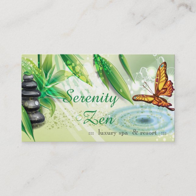 Affärskortet Serenity Zen Gift Certificate Rabattkort (Framsida)