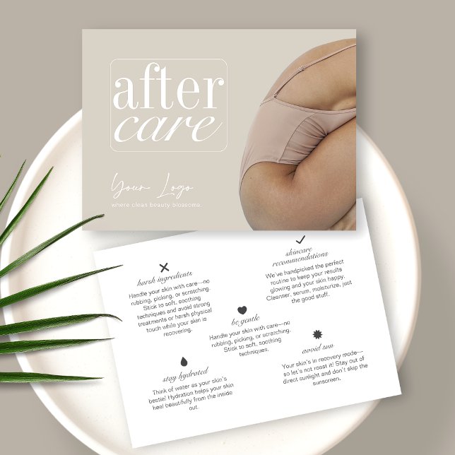 Affärskortet Service Aftercare Skincare Visitkort (Skapare uppladdad)