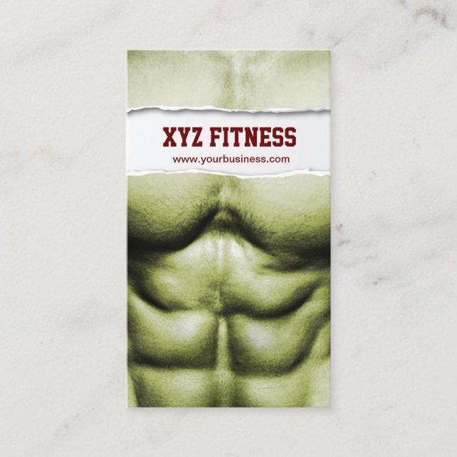 Affärskortet Sex pack Abs Fitness Ripping Visitkort (Framsida)