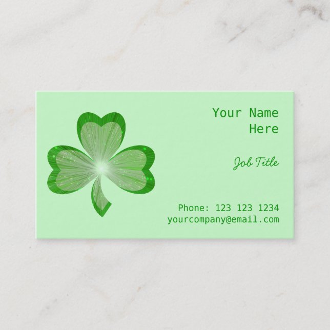 Affärskortet Shamrock Grönt Visitkort (Framsida)