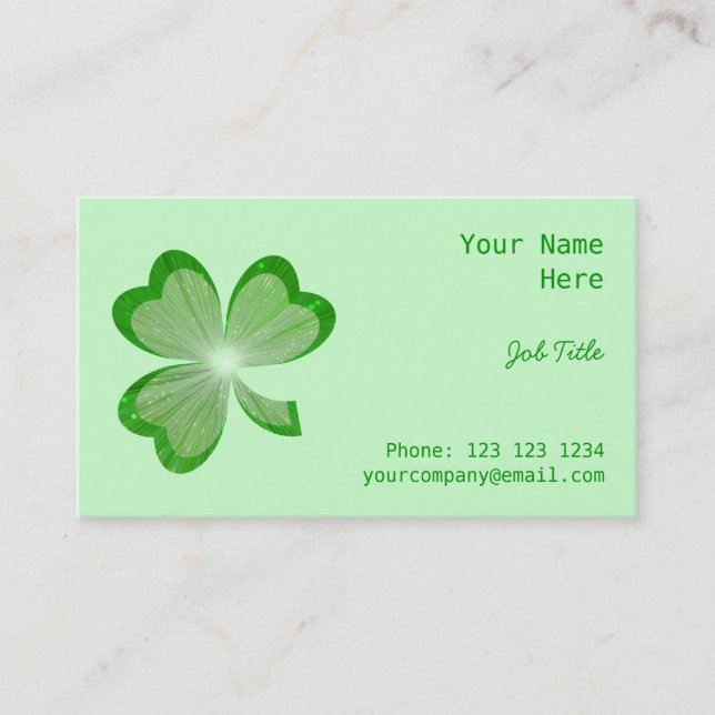 Affärskortet Shamrock Grönt Visitkort (Framsida)