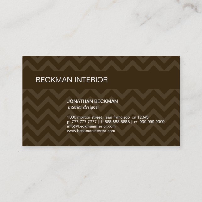 Affärskortet Sheer Chevron Visitkort (Framsida)