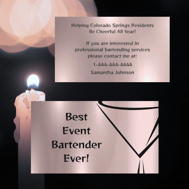 Affärskortet Shiny Ro Guld Event Bartender Visitkort (Skapare uppladdad)