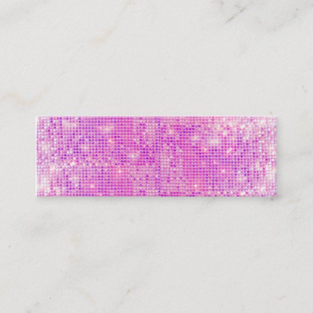 Affärskortet shock rosa Sparkly Sequins Mini Visitkort (Framsida)