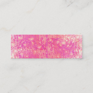 Affärskortet shock rosa Sparkly Sequins Smala Mini Visitkort