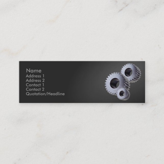 Affärskortet Silver Cogs Mini Visitkort (Framsida)