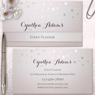 Affärskortet silver Confetti Event Planner Visitkort