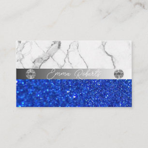 Affärskortet Silver Marble Blue Diamond Coach Visitkort