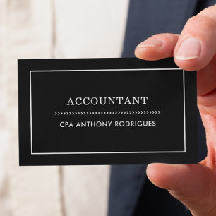 Affärskortet Simple Accountant Black Visitkort