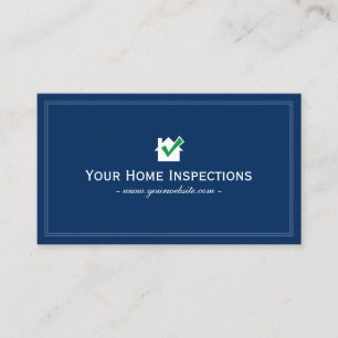 Affärskortet Simple Blue Plain Home Inspections Visitkort