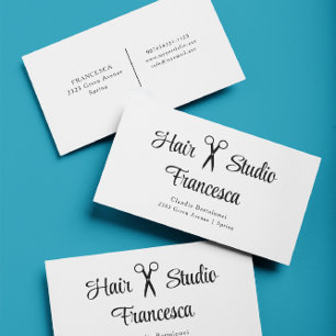 Affärskortet Simple Hair Salon Scissors Visitkort