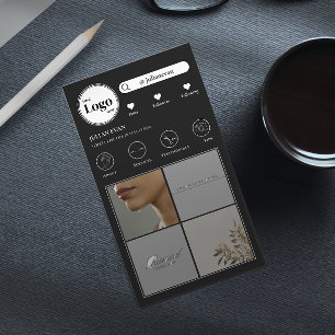 Affärskortet Simple Instagram Photo Collage Black Visitkort