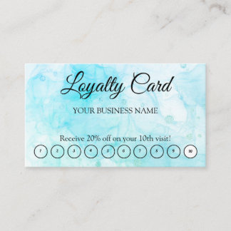 Affärskortet Simple Modern Blue Loyalty QR Code Visitkort