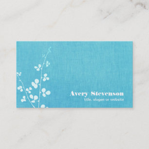 Affärskortet Simple Turcos Blue Linen-utseende Visitkort