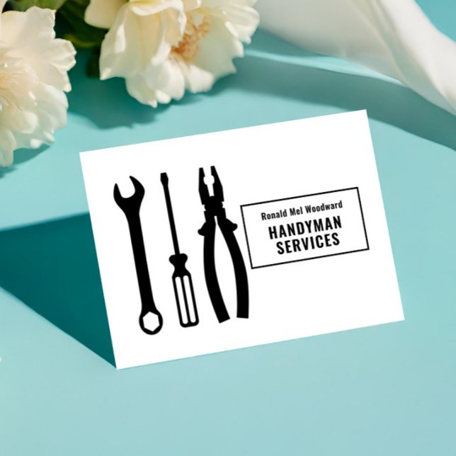Affärskortet Simple Verktyg Handyman Services Visitkort (Skapare uppladdad)