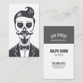 Affärskortet Skeleton gentleman Barber Visitkort