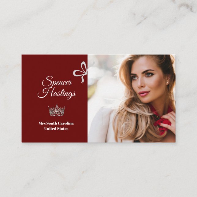 Affärskortet skönhetstävling Essentials Photo  Visitkort (Framsida)