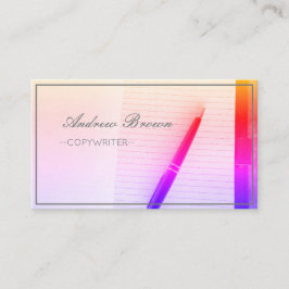 Affärskortet Skrivarpenna för anteckningsbok Visitkort