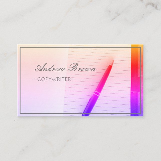 Affärskortet Skrivarpenna för anteckningsbok Visitkort (Framsida)