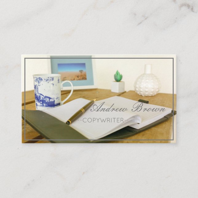 Affärskortet Skrivarpenna för anteckningsbok Visitkort (Framsida)