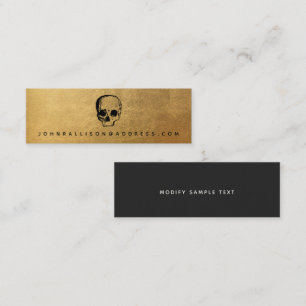 Affärskortet Skull Guld Mini Visitkort