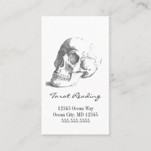 Affärskortet Skull Tarot Reading Visitkort