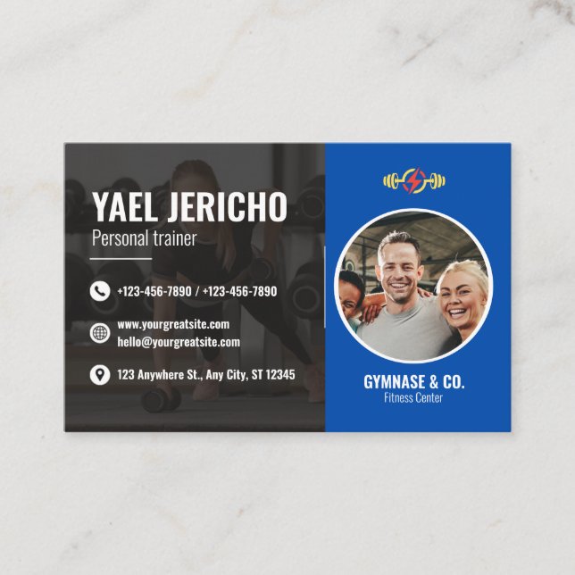 Affärskortet Sleek och Modern Personal Trainer Visitkort (Framsida)