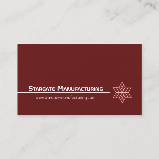 Affärskortet Sleek Star, Maroon Visitkort (Framsida)
