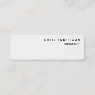 Affärskortet Slim Black White Plain Chic Mini Visitkort