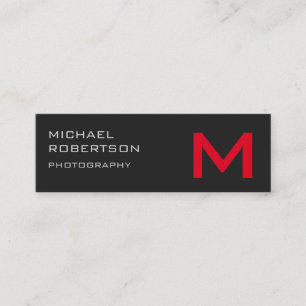 Affärskortet Slim Grått Monogram Photograf Mini Visitkort
