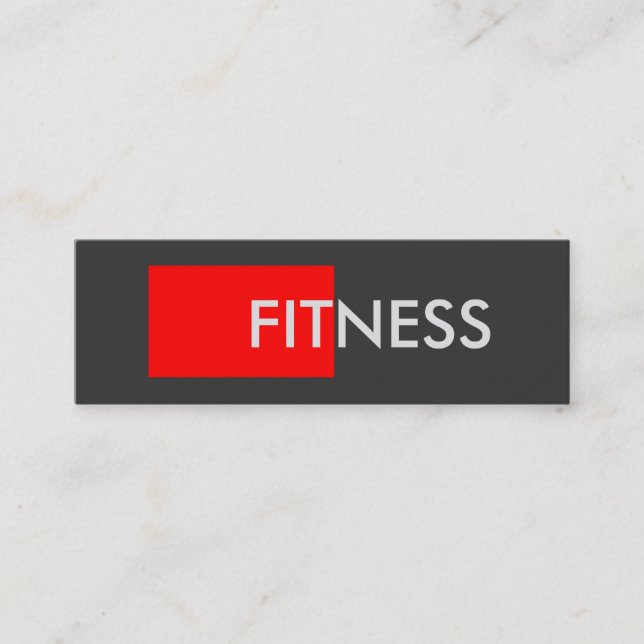 Affärskortet Slim Red Grått Fitness Trainer Mini Visitkort (Framsida)